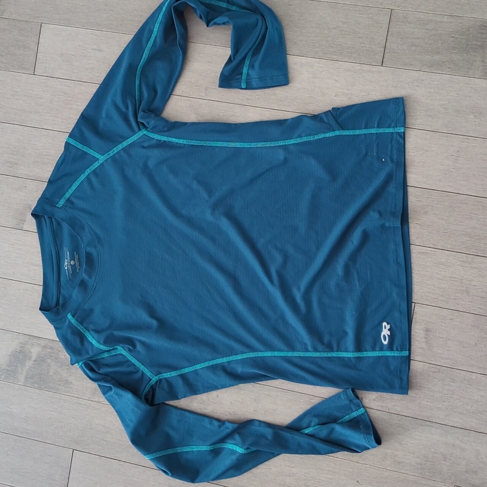 Outdoor Research Women's Blue Long Sleeve Tee- Technical Shirt